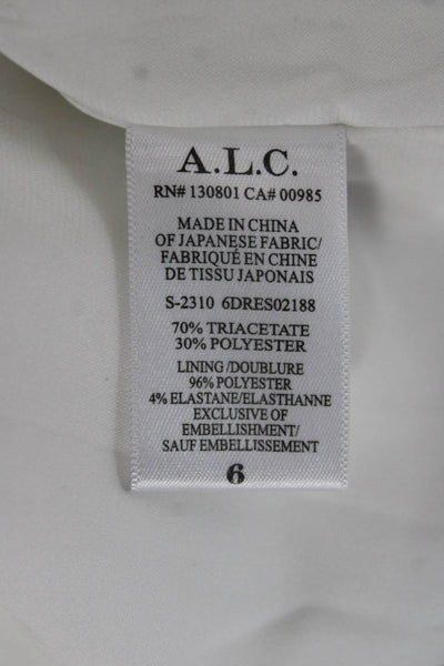 A.L.C. Women Strapless Mini Dress White Triacetate Zip Sleeveless Size 6