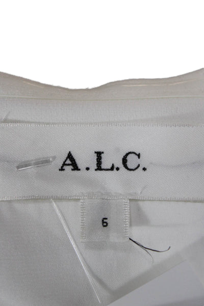 A.L.C. Women Strapless Mini Dress White Triacetate Zip Sleeveless Size 6