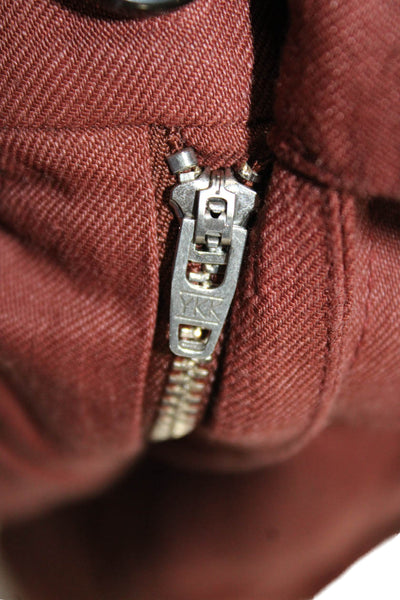 A.L.C. Womens Bermuda Shorts Brown Linen Button Size 4