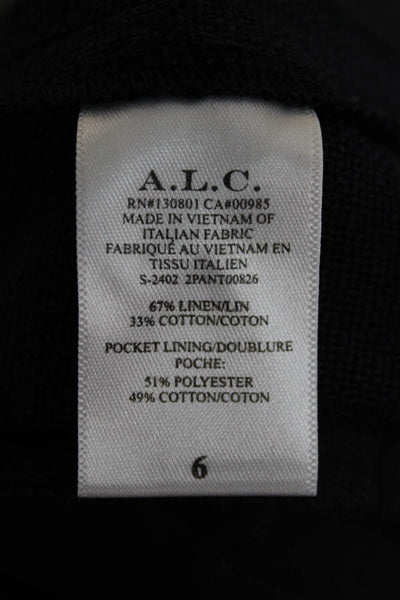 A.L.C. Women Hot Pants Blue Linen Blend Zip Size 6