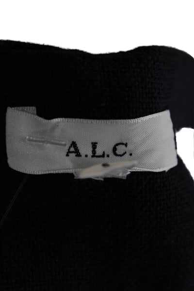 A.L.C. Women Hot Pants Blue Linen Blend Zip Size 6