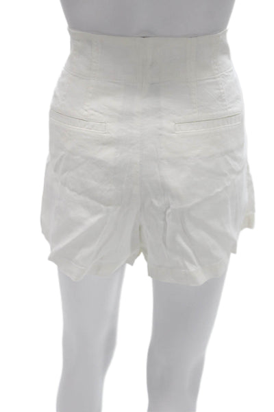 A.L.C. Womens Hot Pants White Linen Blend Zip Size 6