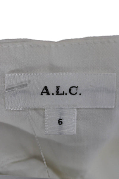 A.L.C. Womens Hot Pants White Linen Blend Zip Size 6