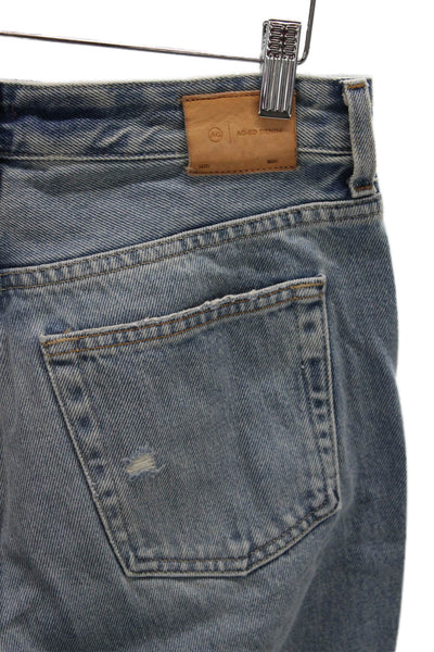 AG Adriano Goldschmied Women Cropped Jeans Blue High Rise Button Size 28
