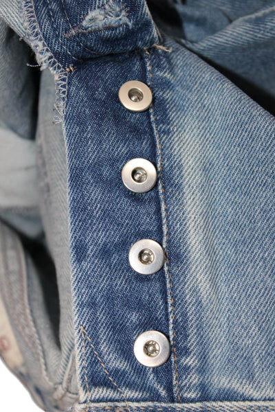 AG Adriano Goldschmied Women Cropped Jeans Blue High Rise Button Size 28