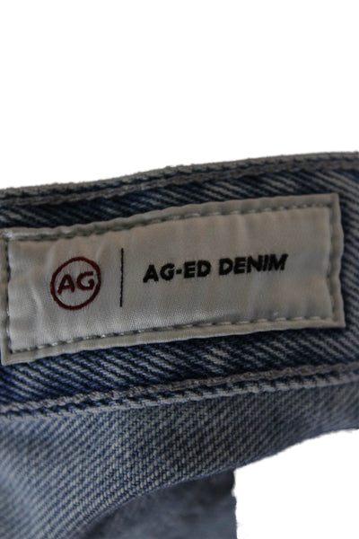AG Adriano Goldschmied Women Cropped Jeans Blue High Rise Button Size 28