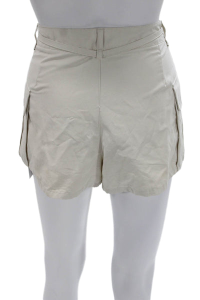 Zara Women Cargo Skirt Beige Cotton Drawstring Mini Size M
