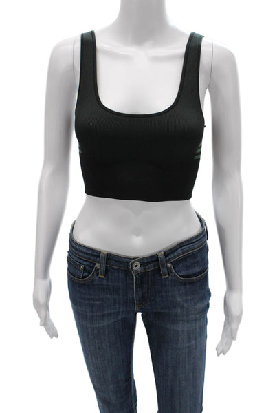 Outdoor Voices Womens Pullover Sports Bra Black Green Size Small