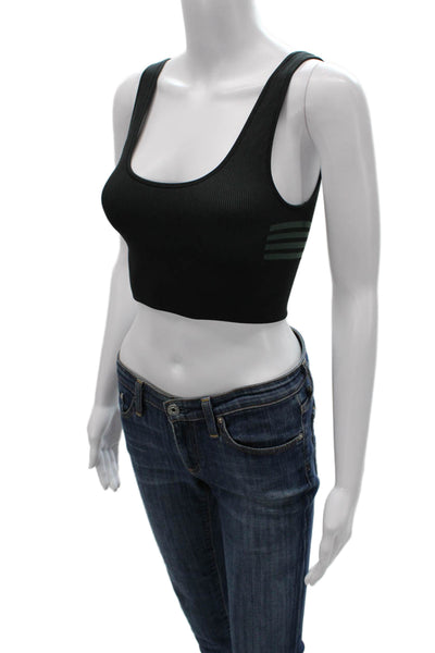 Outdoor Voices Womens Pullover Sports Bra Black Green Size Small