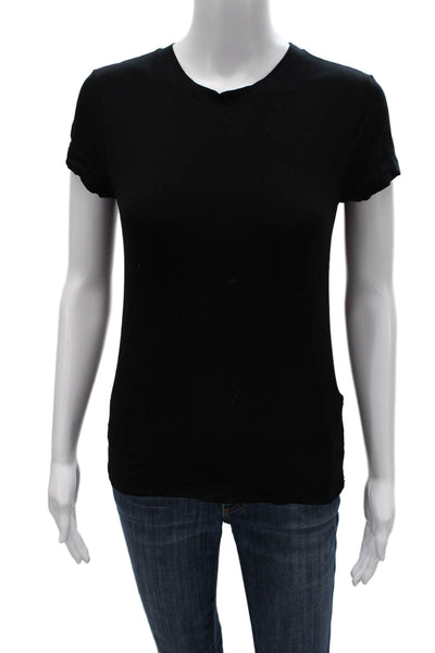 Barneys New York Women Basic Black T-Shirt Short Sleeve Crew Neck Size S