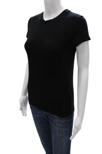 Barneys New York Women Basic Black T-Shirt Short Sleeve Crew Neck Size S