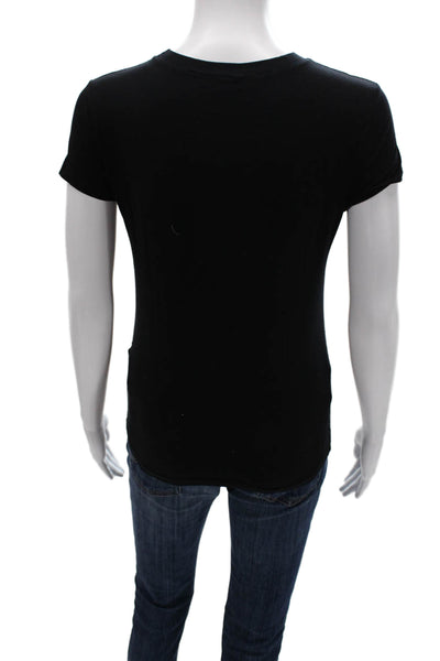 Barneys New York Women Basic Black T-Shirt Short Sleeve Crew Neck Size S