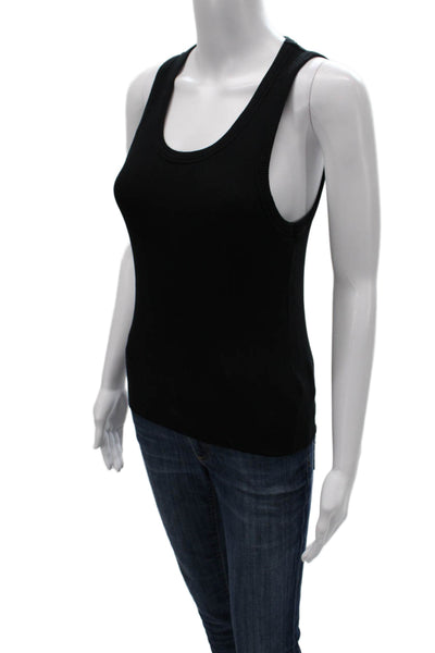 Zadig & Voltaire Unisex Tank Scoop Neck Sleeveless Black Cotton Basic Size XS