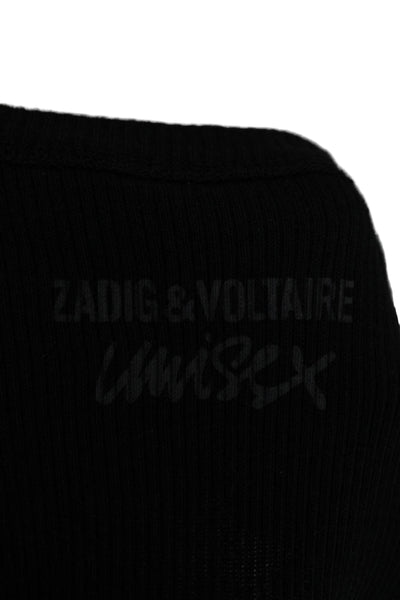 Zadig & Voltaire Unisex Tank Scoop Neck Sleeveless Black Cotton Basic Size XS