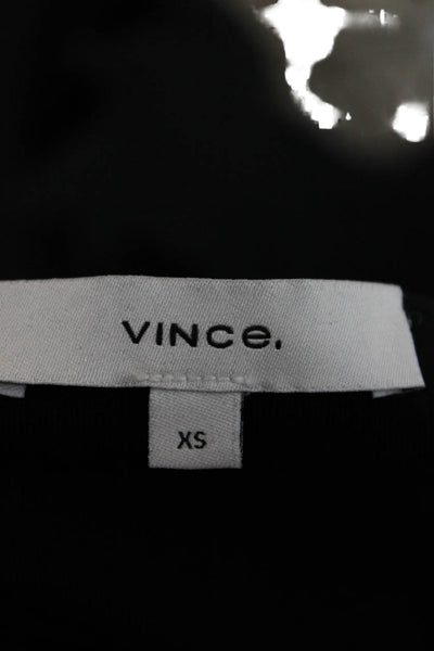 Vince Women Black Square Neck Tank Top 94% Pima Cotton Size XS
