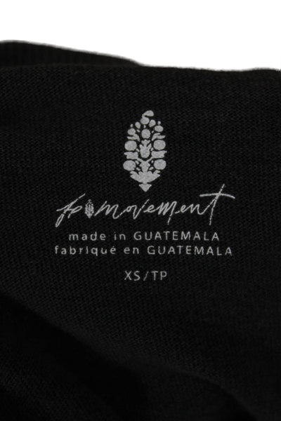 FP Movement Womens Basic Cotton Crew Neck Short Sleeve T-Shirt Black Size XS