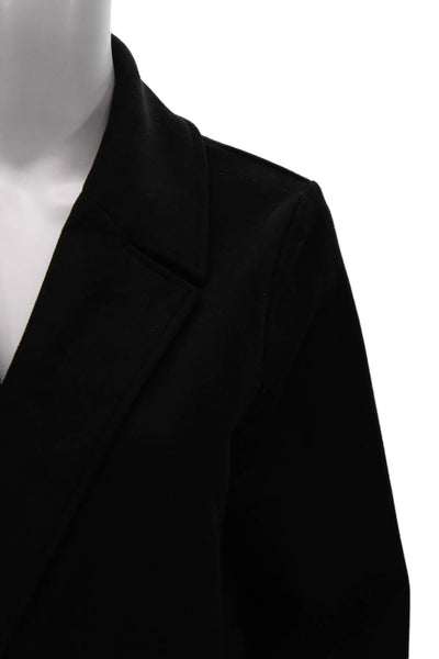 Zara Women Black Overcoat Long Sleeve Polyester Elastane Size S