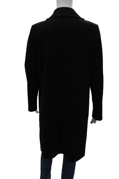 Zara Women Black Overcoat Long Sleeve Polyester Elastane Size S