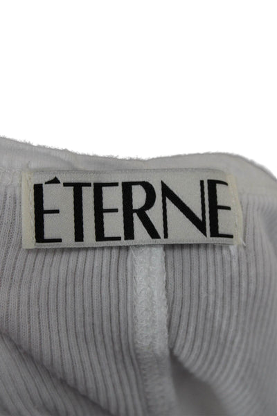 Eterne Women Basic Tank White Cotton Scoop Neck Sleeveless Size M