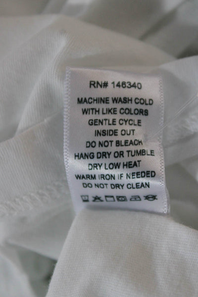 Amo Womens Basic White Cotton Crew Neck Sleeveless T-Shirt Size M