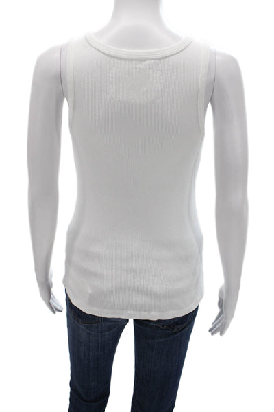 Nili Lotan Womens Basic Sleeveless Scoop Neck Cotton Tank White Size S