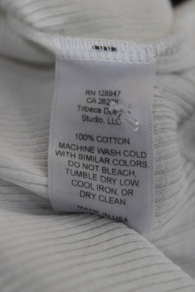 Nili Lotan Womens Basic Sleeveless Scoop Neck Cotton Tank White Size S