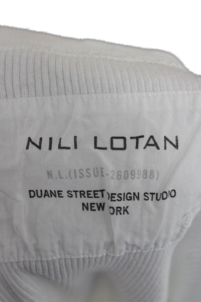 Nili Lotan Womens Basic Sleeveless Scoop Neck Cotton Tank White Size S