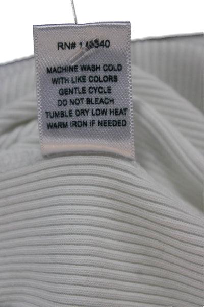 Amo Women Basic Sleeveless Tank Scoop Neck Solid White Cotton Size S
