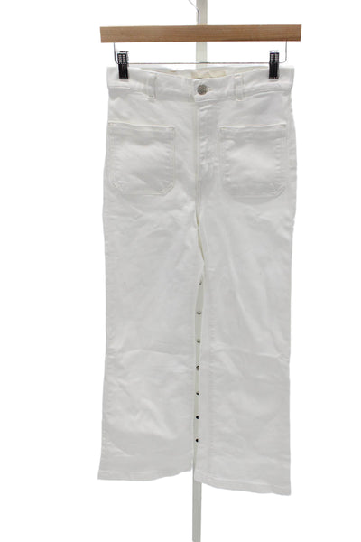 Jeanerica Women Wide-Leg Jeans White High Rise Cotton Blend Size 25