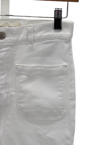 Jeanerica Women Wide-Leg Jeans White High Rise Cotton Blend Size 25