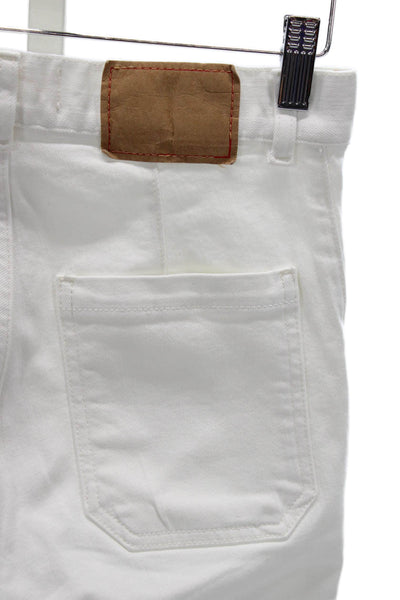 Jeanerica Women Wide-Leg Jeans White High Rise Cotton Blend Size 25