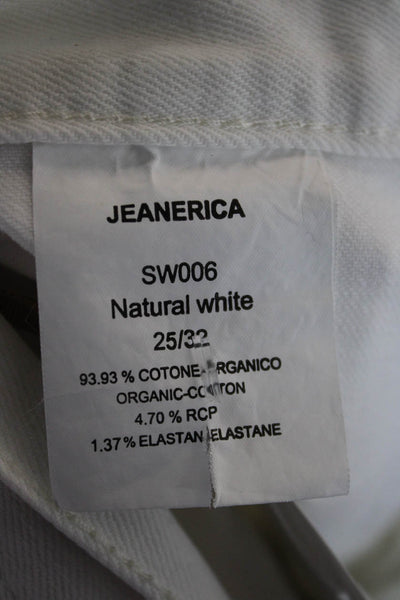 Jeanerica Women Wide-Leg Jeans White High Rise Cotton Blend Size 25