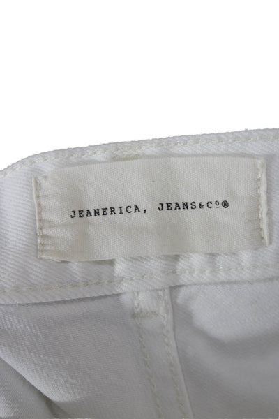 Jeanerica Women Wide-Leg Jeans White High Rise Cotton Blend Size 25