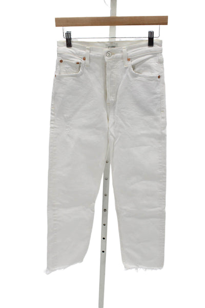 Citizens of Humanity Womens Cropped Jeans White High Rise Size 24