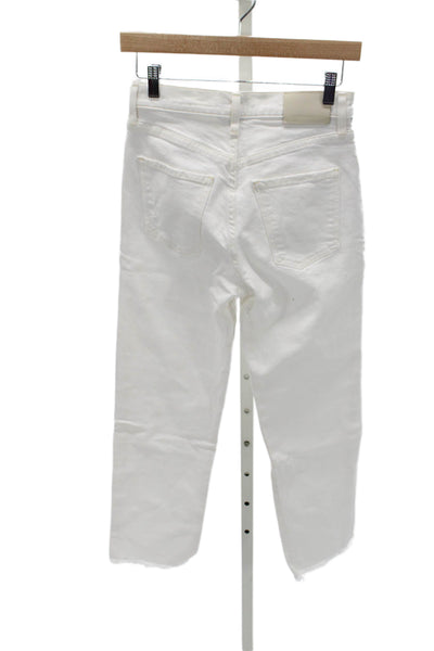 Citizens of Humanity Womens Cropped Jeans White High Rise Size 24