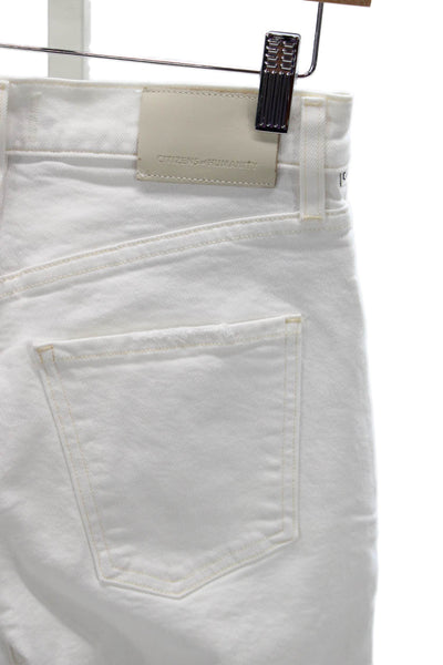 Citizens of Humanity Womens Cropped Jeans White High Rise Size 24