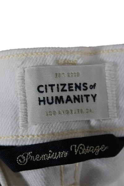 Citizens of Humanity Womens Cropped Jeans White High Rise Size 24