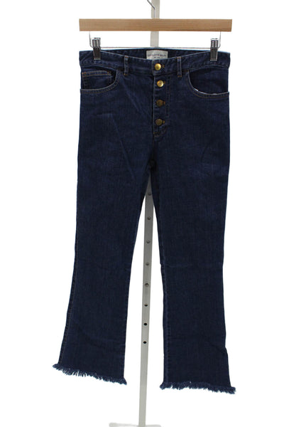 Charlotte Brody Womens Flared Blue High Rise Jeans Cotton Blend Size 26