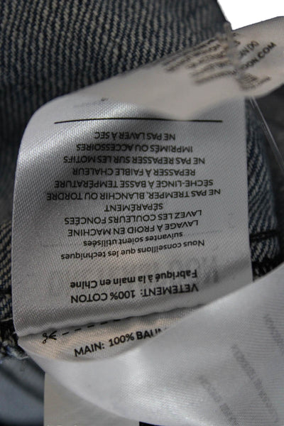 One Teaspoon Women Tapered High Rise Jeans Blue Drawstring 100% Cotton Size XS