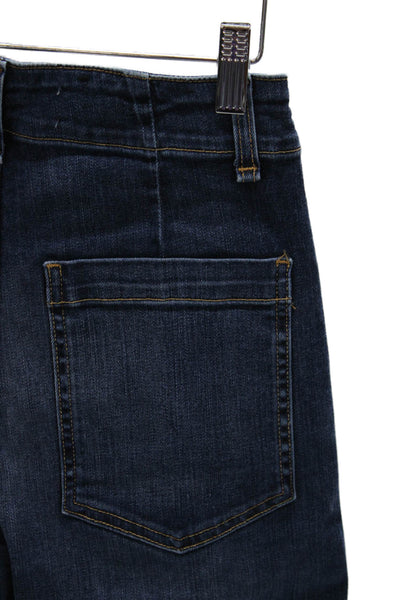 Veronica Beard Women Cropped High Rise Blue Cotton Blend Jeans Size 25