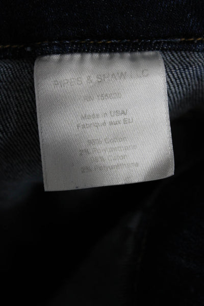 Veronica Beard Women Cropped High Rise Blue Cotton Blend Jeans Size 25