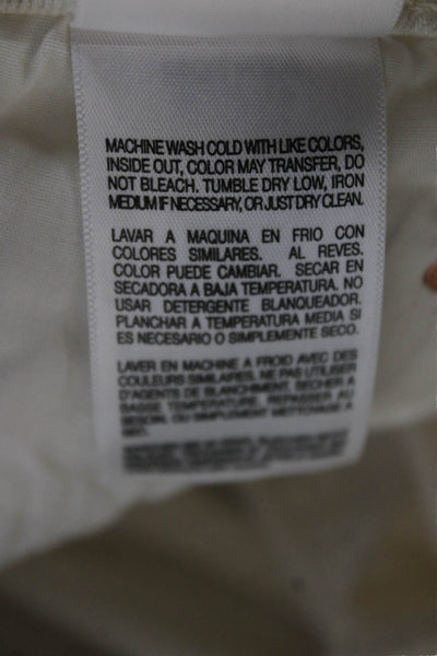 Mother Superior Women Straight Jeans White Floral Cotton Blend Zip Size 24
