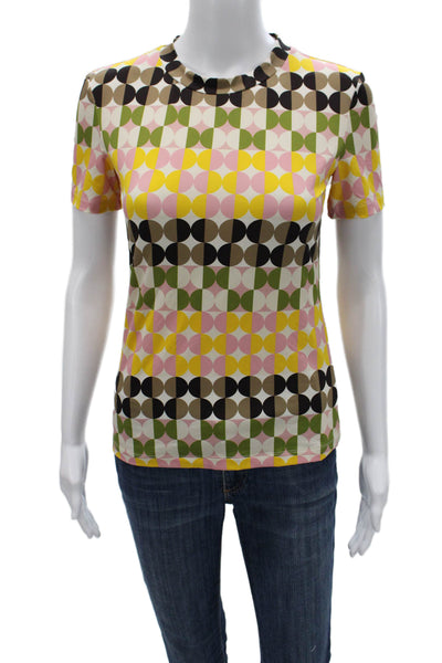 La Double J Women Multicolor Geometric Mock Neck Sleeveless Tee Size S