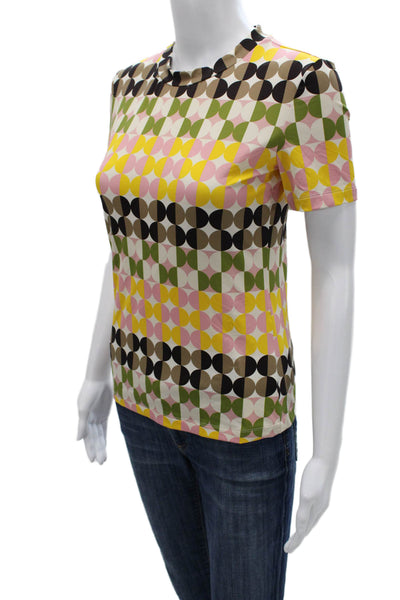 La Double J Women Multicolor Geometric Mock Neck Sleeveless Tee Size S