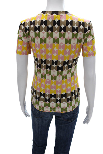 La Double J Women Multicolor Geometric Mock Neck Sleeveless Tee Size S