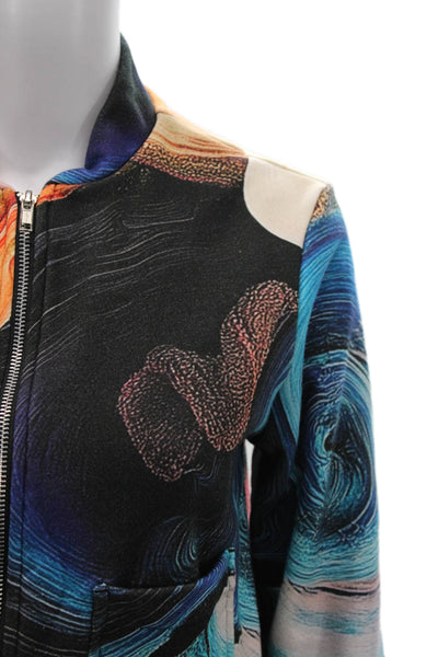 The Kit Womens Bomber Jacket Multicolor Zip Long Sleeve Size XS