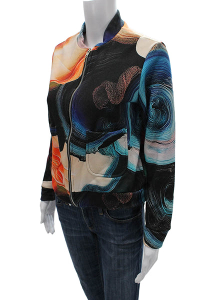 The Kit Womens Bomber Jacket Multicolor Zip Long Sleeve Size XS