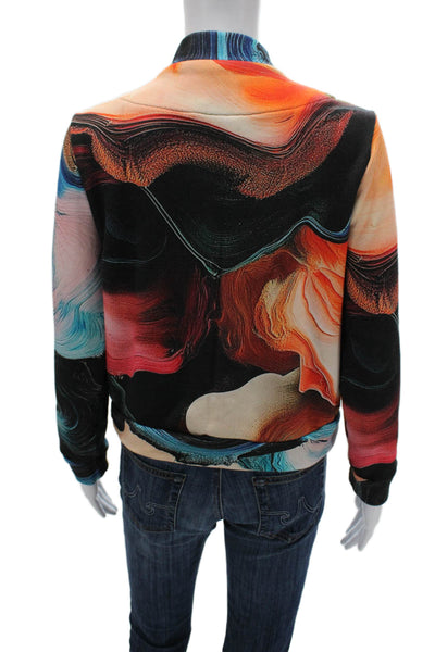 The Kit Womens Bomber Jacket Multicolor Zip Long Sleeve Size XS