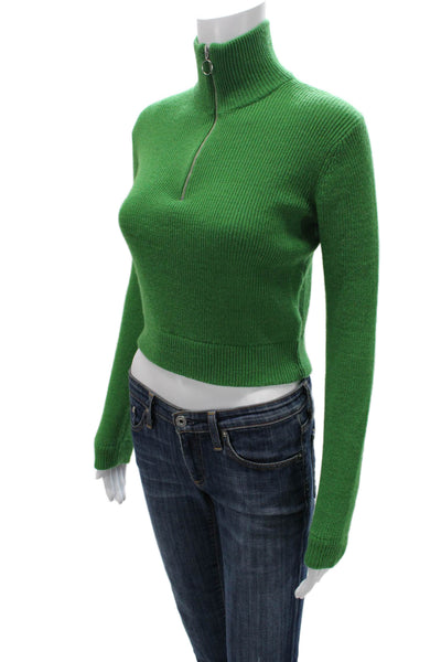 ACNE Studios Women Pullover Sweater Mock Neck Green Long Sleeve Size S