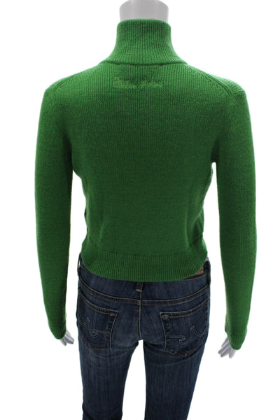 ACNE Studios Women Pullover Sweater Mock Neck Green Long Sleeve Size S